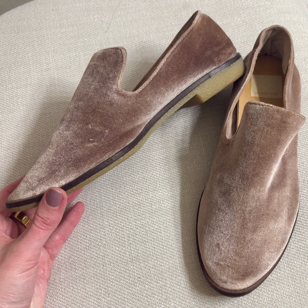Dolce Vita Blush Velvet Slip-Ons
